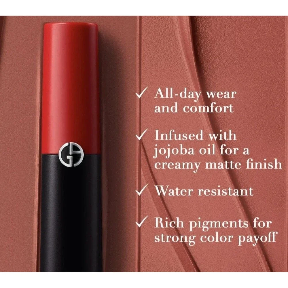 Giorgio Armani lip power longwear vivid color lipstick cedar 206 Redish Orange
